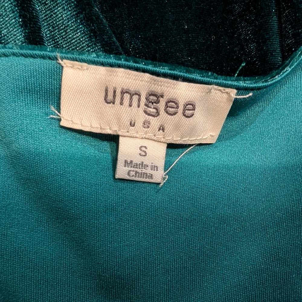 Umgee Emerald Green Velvet Peasant Boho Long Sleeve Blouse Women's Size Small - Picture 2 of 8